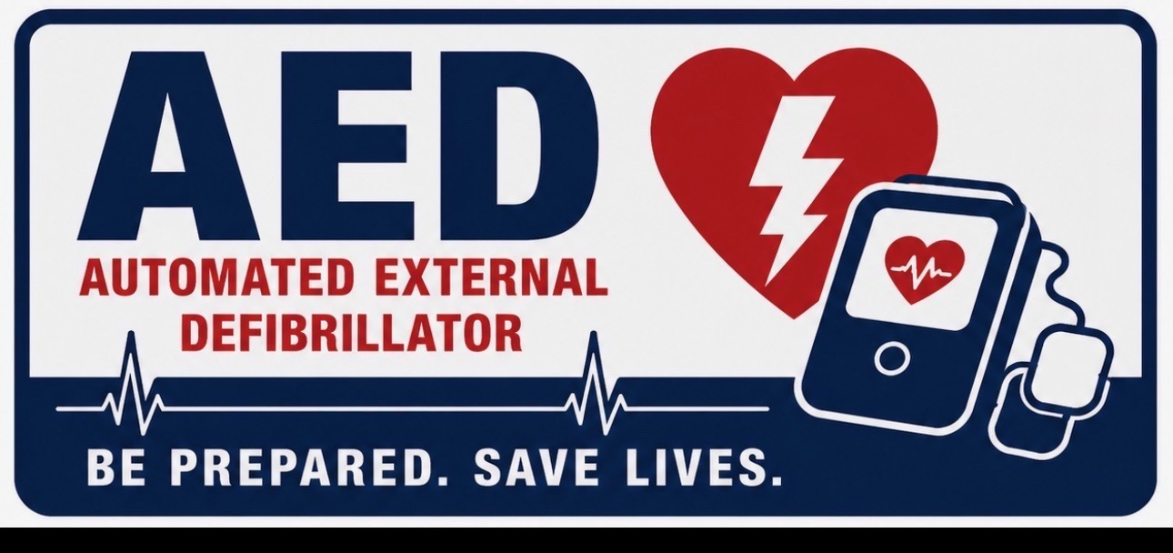 AED Automated External Defibrillator class graphic for Pulse CPR in Edmond, Oklahoma. Be Prepared. Save Lives.